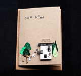 New Home - large cream house - Handcrafted New Home Card - dr18-0025